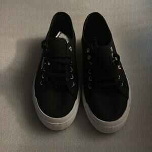 Superga Classic 2750 Black Sneakers Unisex M 6 1/2 W 8 NEW Casual Comfy Preppy